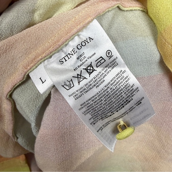 Stine Goya Elia Rainbow Striped Tied Belt Long Sleeve Dress - Picture 8 of 8